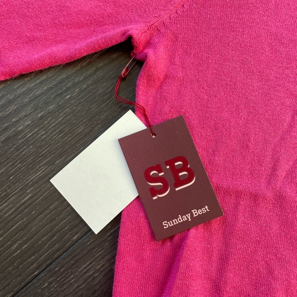 NWT Sunday Best Cashmere and Silk scalloped edge sweater - Picture 5 of 9